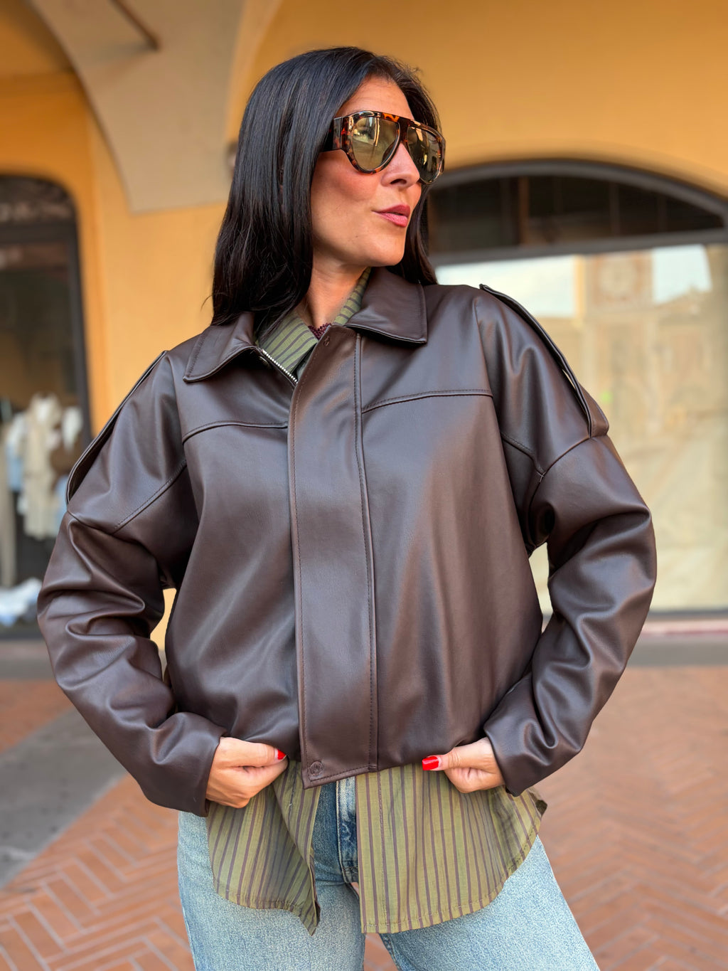 GIUBBINO AVIATOR - marrone
